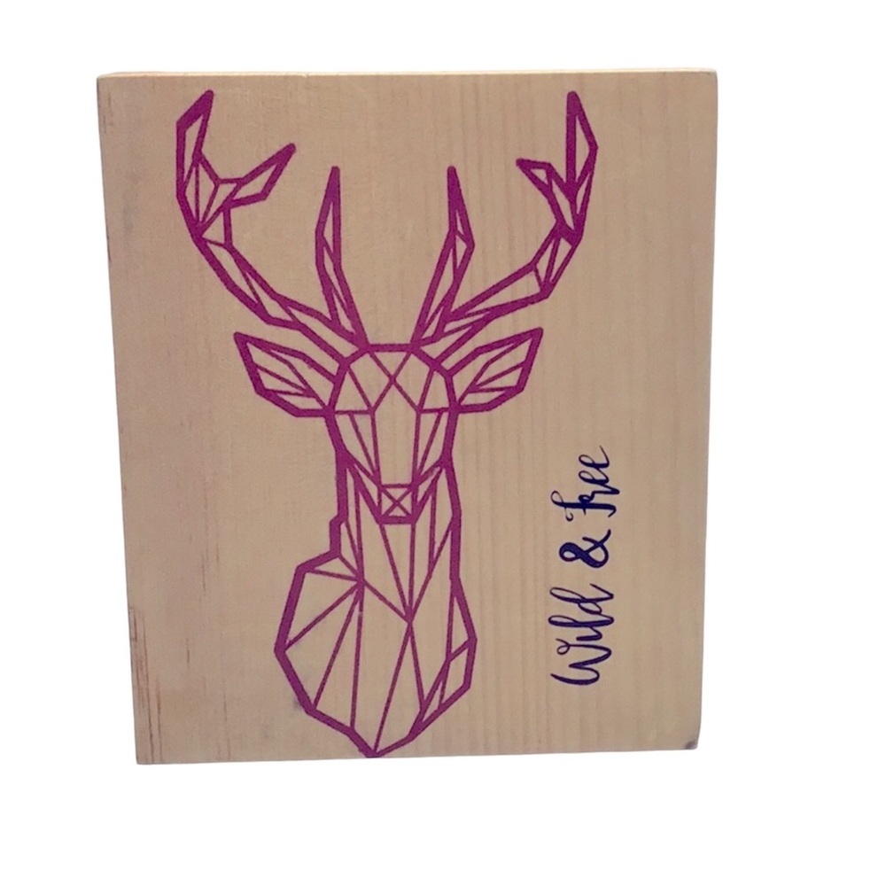 💚 FREE with any purchase ⭐️ Wood Deer 🦌 Art "Wild & Free"